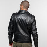 Rick - Men's black leather biker jacket