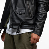Rick - Men's black leather biker jacket