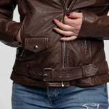 Paula - Blouson biker cuir femme