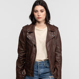 Paula - Blouson biker cuir femme