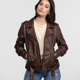 Paula - Blouson biker cuir femme