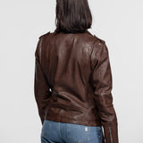Paula - Blouson biker cuir femme