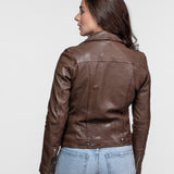 Olympe - Blouson biker cuir femme