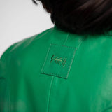 Lola - Women's round neck leather jacket