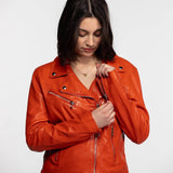 Anthea - Women's leather biker jacket