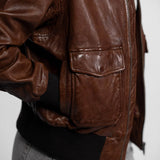 Alicia - Women's leather aviator jacket