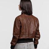 Alicia - Women's leather aviator jacket