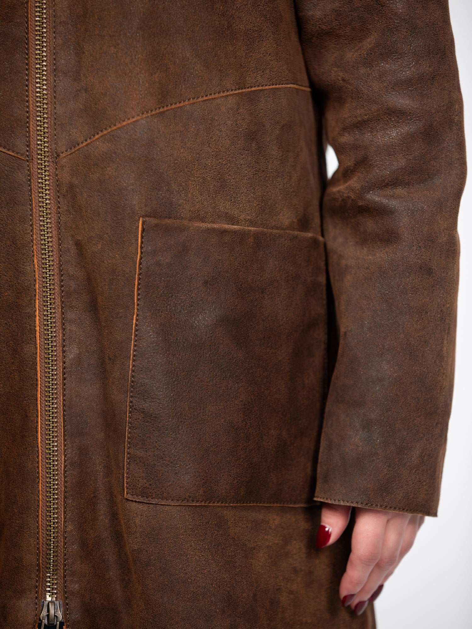 Mohave - Veste cuir capuche femme