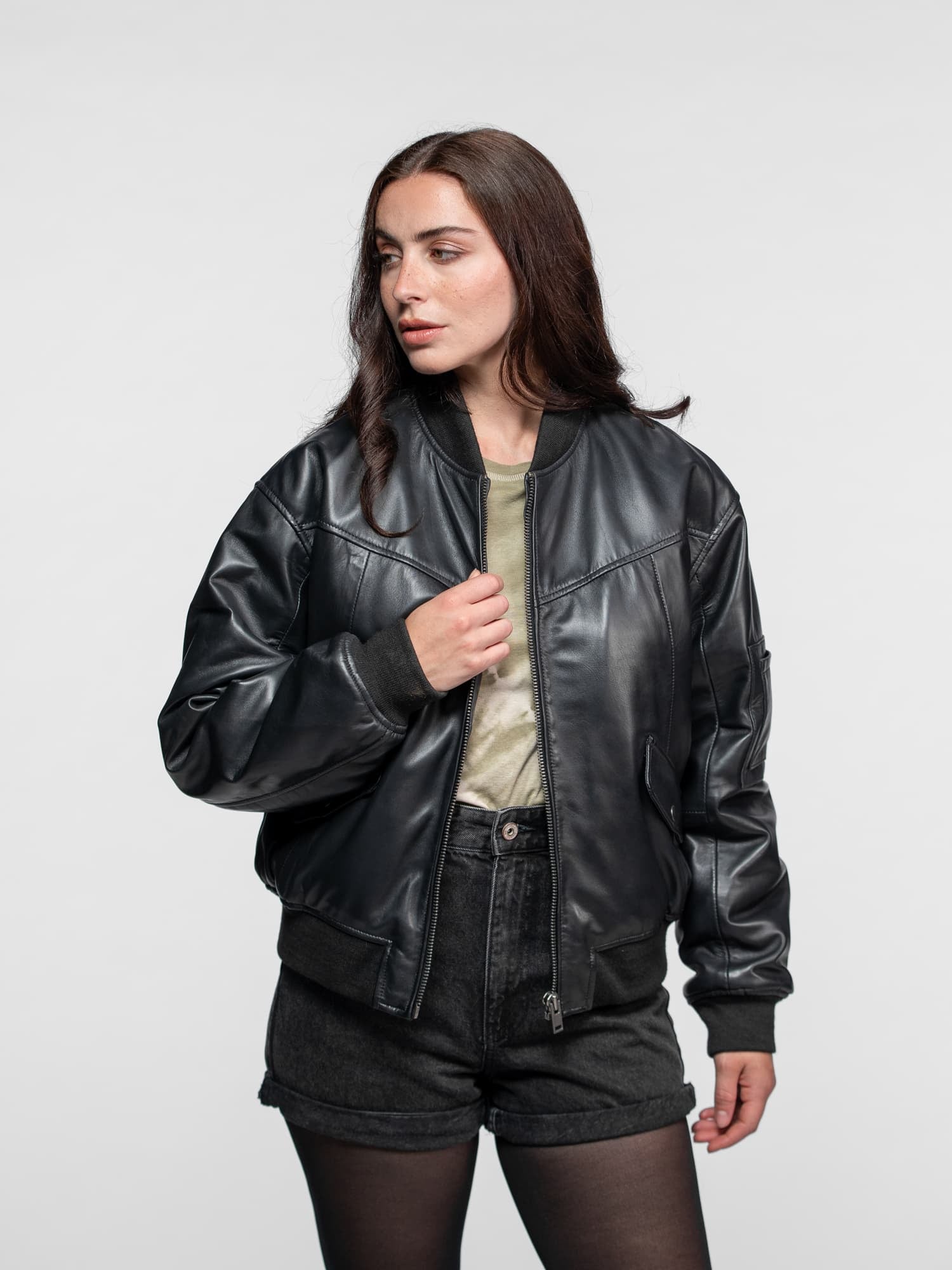 Aviateur Cuir Veste Aviateur Noir Femme Blouson Aviateur Femme