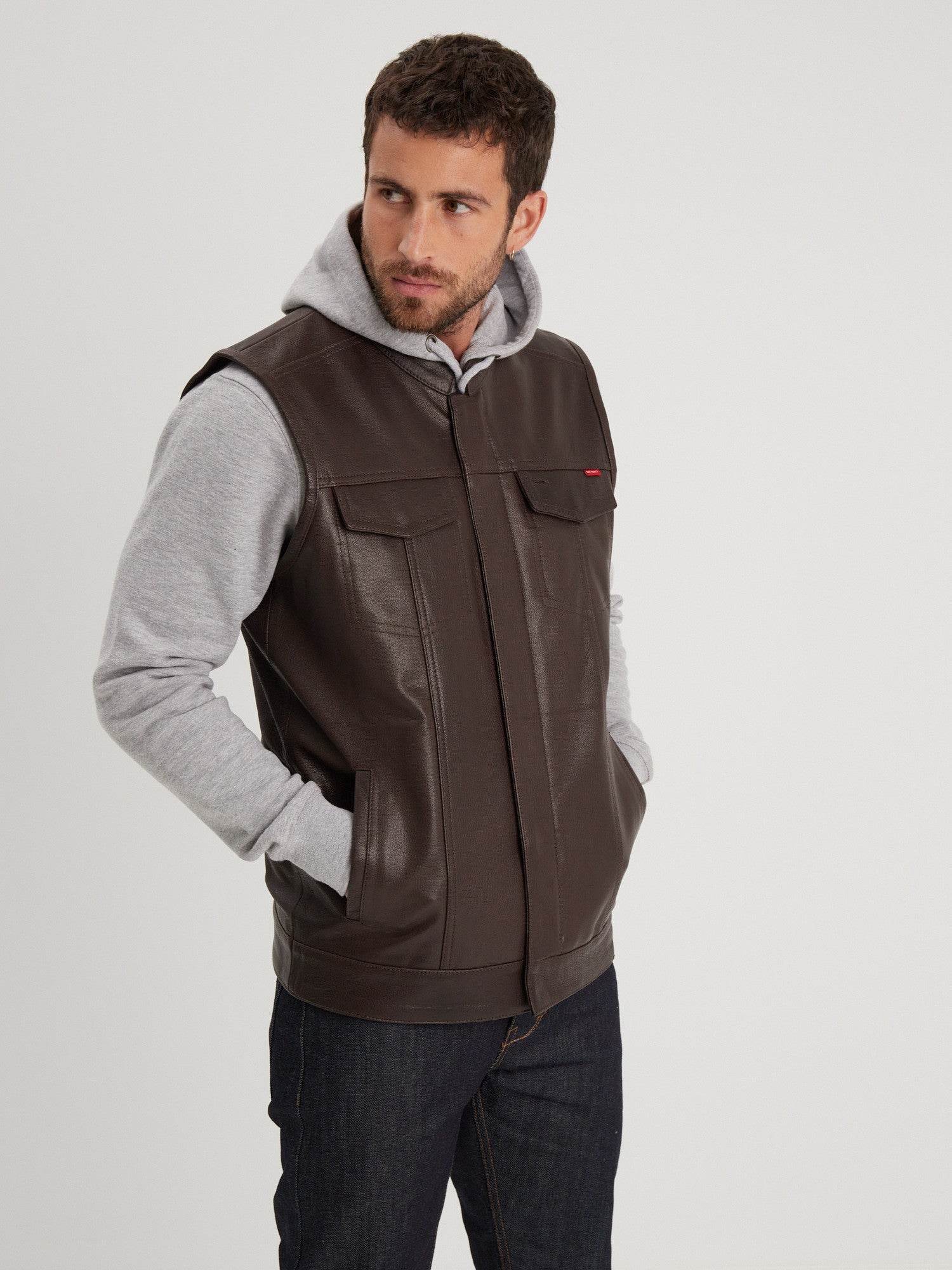 Hot road - Gilet cuir homme - Homme