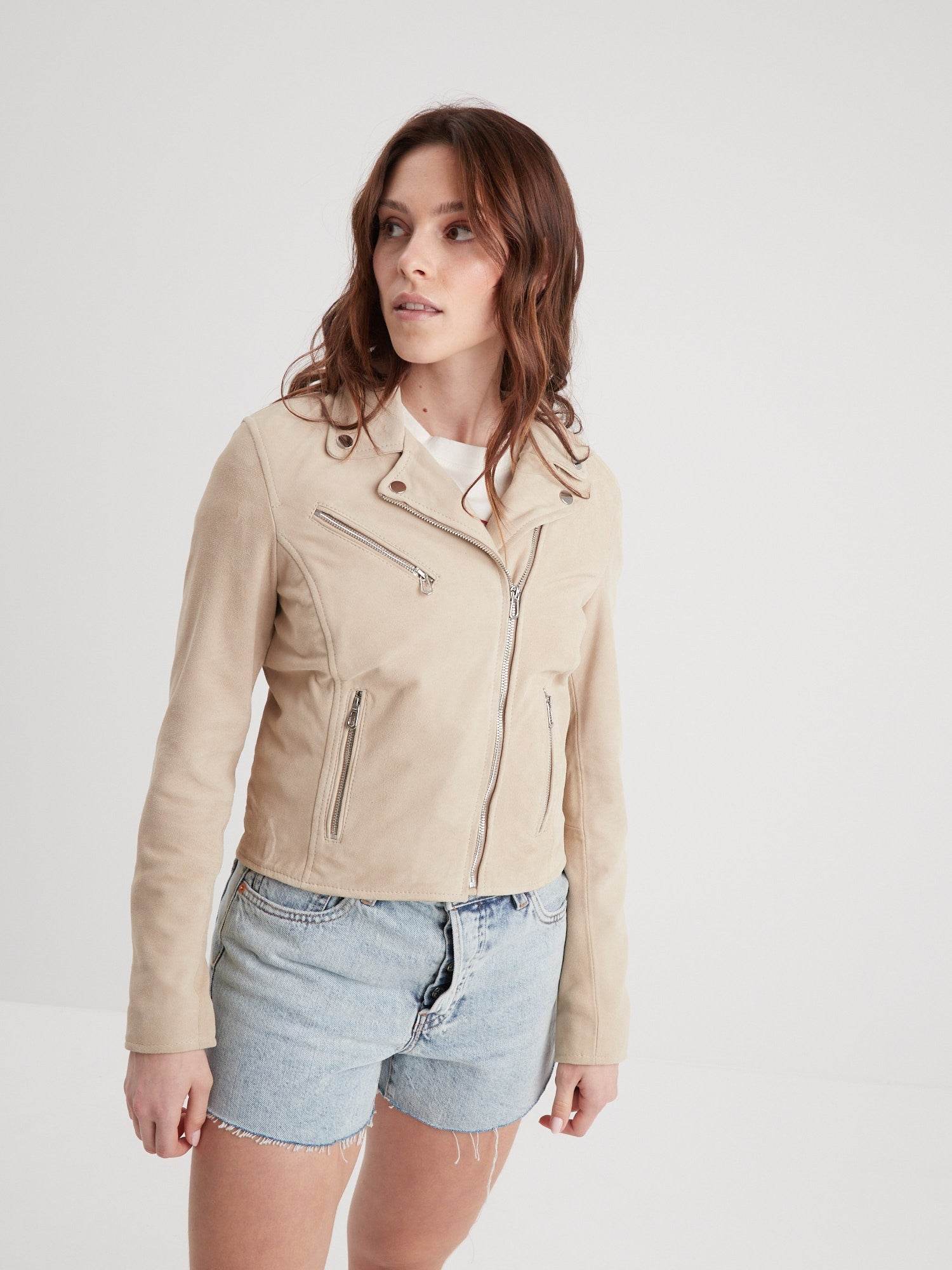Bonita suede - Blouson rétro cuir femme - Femme
