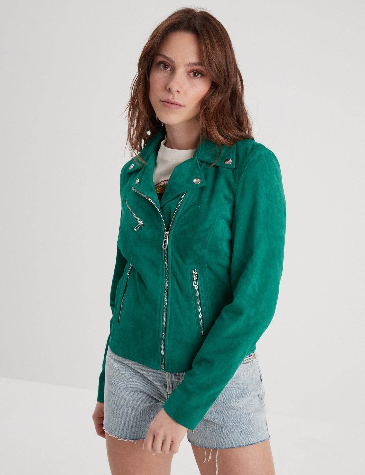 Bonita suede - Blouson rétro cuir femme - Femme
