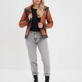 Emilia - Women's leather bomber jacket