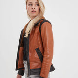 Emilia - Women's leather bomber jacket