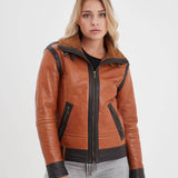 Emilia - Women's leather bomber jacket