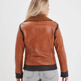Emilia - Women's leather bomber jacket