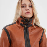 Emilia - Women's leather bomber jacket