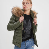 Adela - Women's leather down jacket