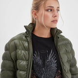 Adela - Women's leather down jacket