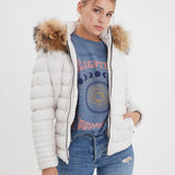 Adela - Women's leather down jacket