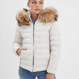 Adela - Women's leather down jacket