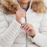 Adela - Women's leather down jacket