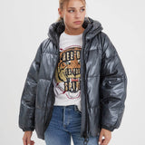 Bulia - Women's leather down jacket