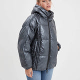 Bulia - Women's leather down jacket