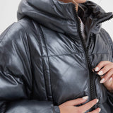 Bulia - Women's leather down jacket