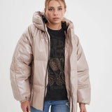 Bulia - Women's leather down jacket