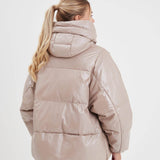 Bulia - Women's leather down jacket
