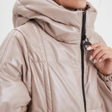Bulia - Women's leather down jacket