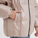Bulia - Women's leather down jacket