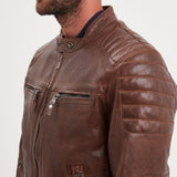 Cruces - Blouson motard cuir homme