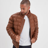 Onelda - Men's leather down jacket