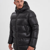 Withmire - Men's long leather down jacket
