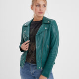 Olympe - Blouson biker cuir femme