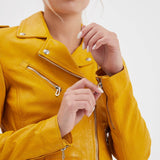Paula - Blouson biker cuir femme