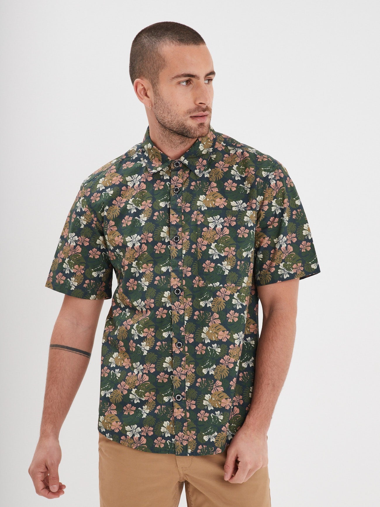 Wei Chemise a fleurs homme