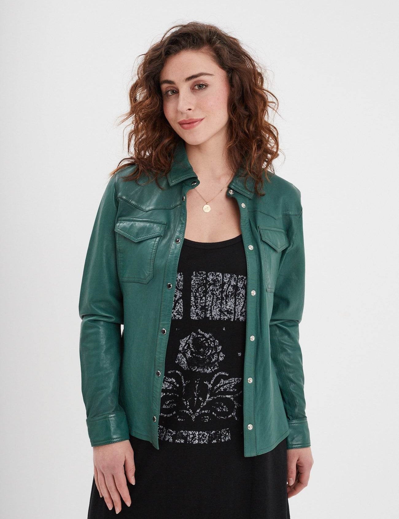 Cecilia - Women's leather shirt