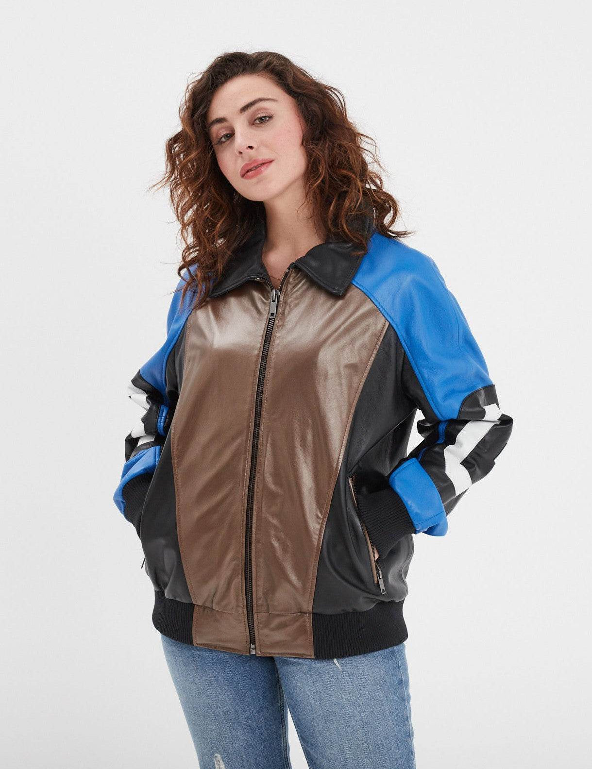 Racila - Women's oversized leather jacket