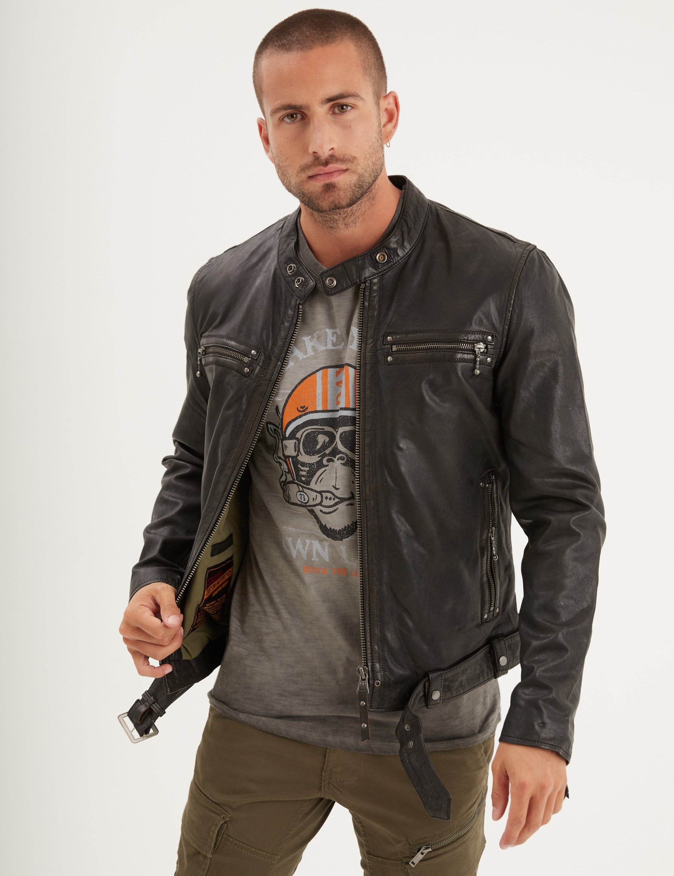 Akronima - Blouson cuir motard