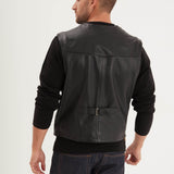 Cafe vest - Men's leather vest