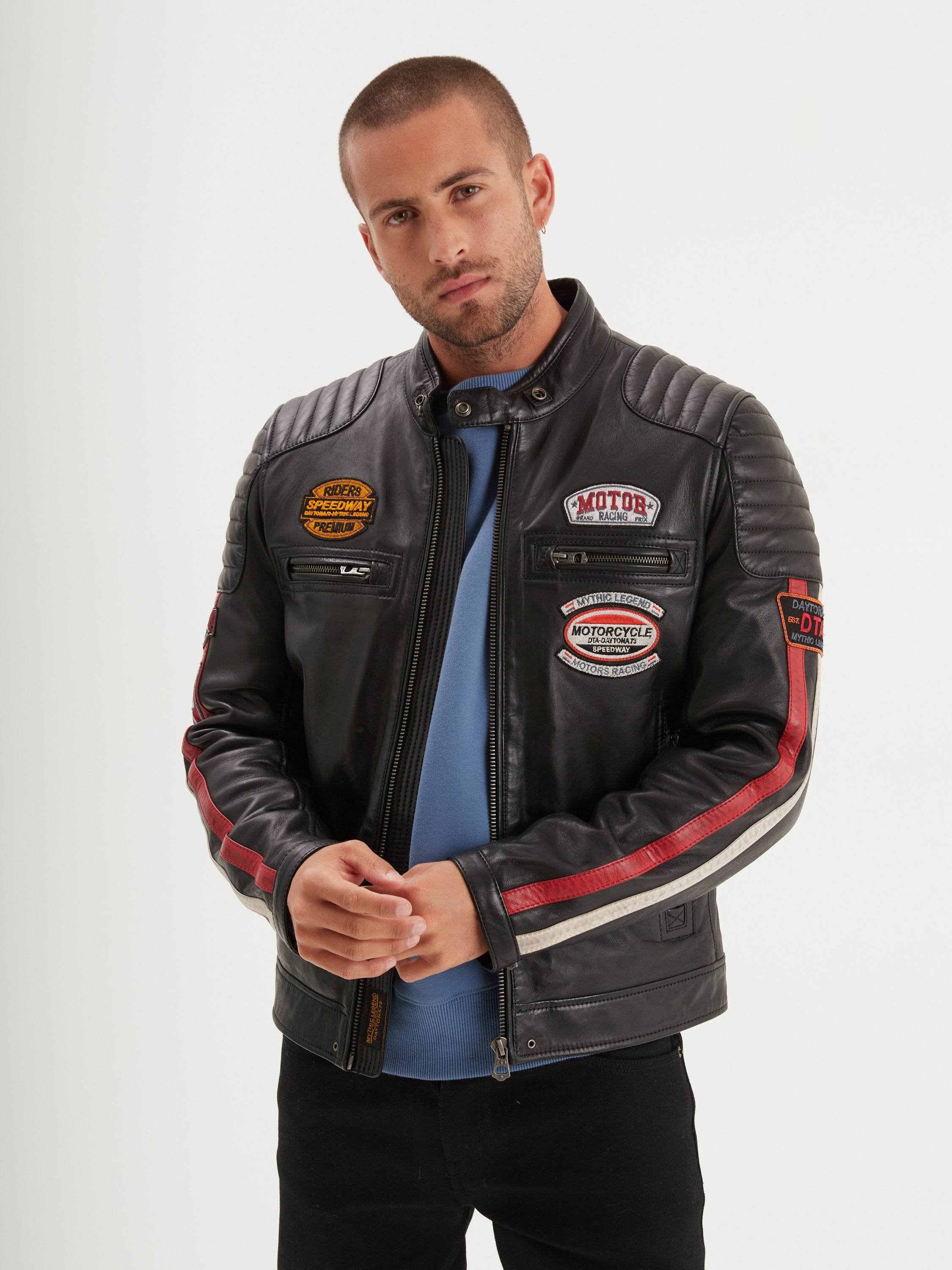 Motorcycle Veste Moto Cuir Homme Blouson Moto Homme En Cuir