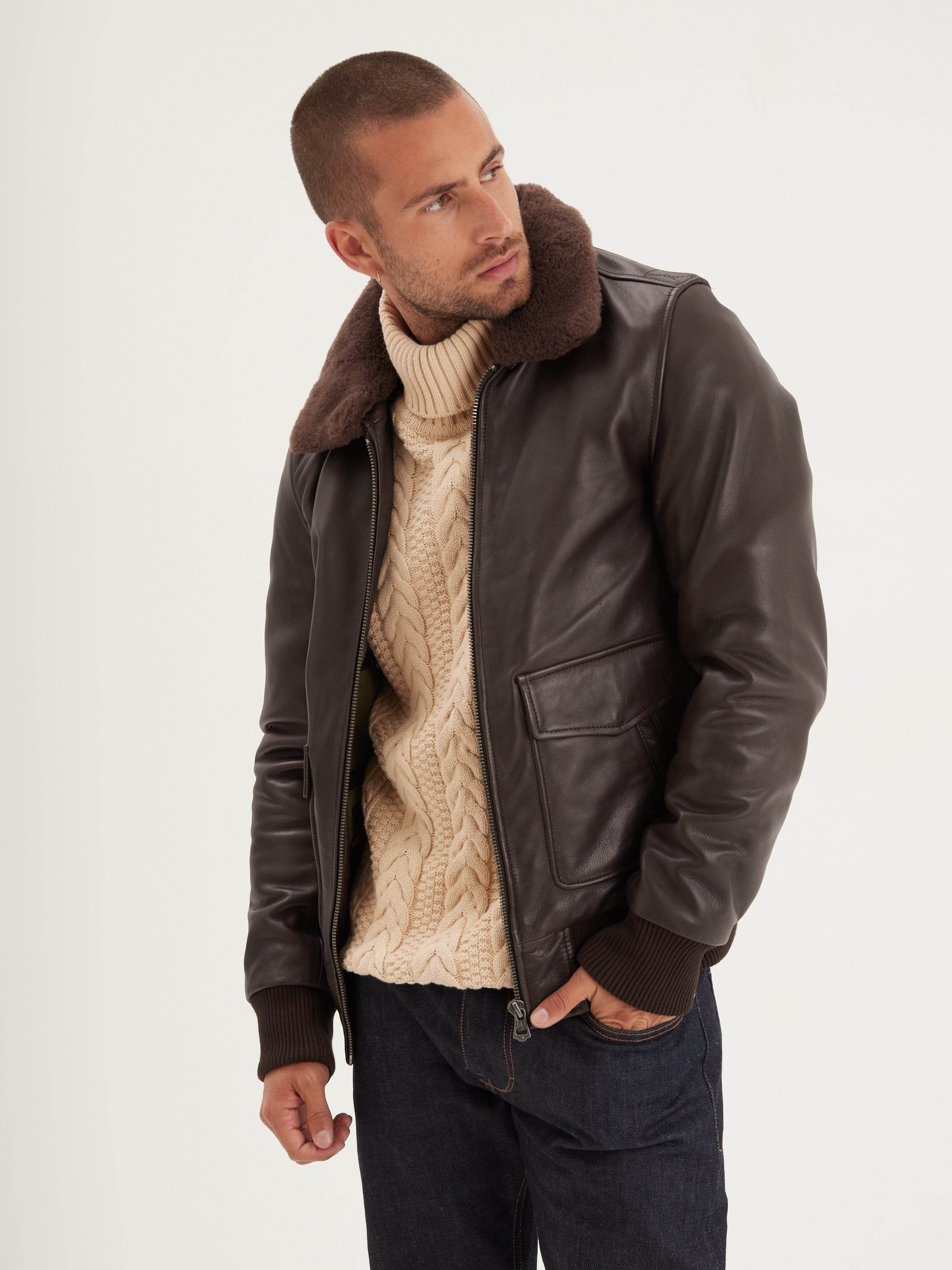 Mirage Blouson aviateur cuir homme – Daytona 73