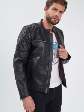 Susenstone Blouson Moto Homme En Cuir Slim Fit Automne Hiver Nouveau Style  Veste Legere Moto Chic Mode Casual A Manche Longues Jacket : : Mode