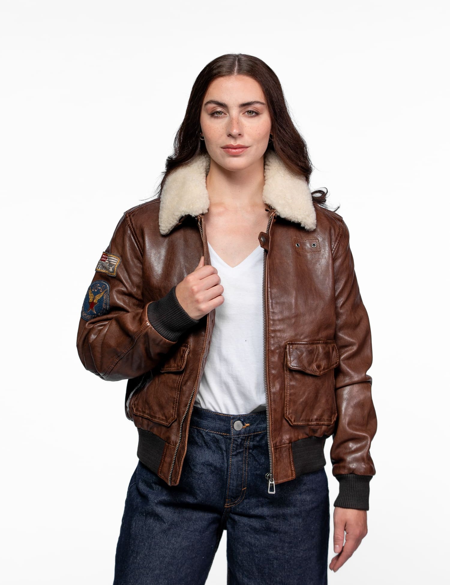 Air pilot - Blouson aviateur cuir femme