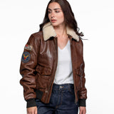 Air pilot - Blouson aviateur cuir femme