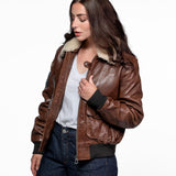 Air pilot - Blouson aviateur cuir femme