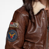 Air pilot - Women's leather aviator jacket